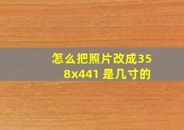 怎么把照片改成358x441 是几寸的